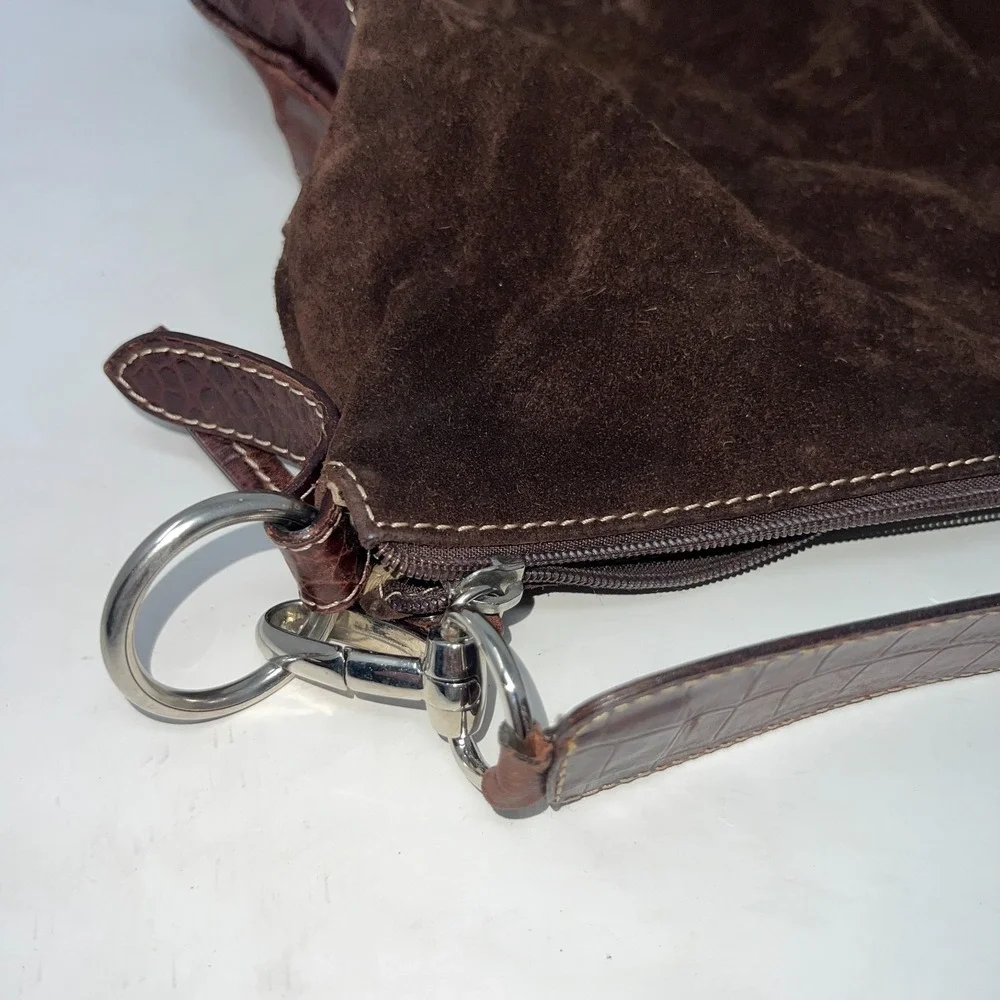 Giudit Vintage Brown Suede Leather Purse Handbag Made In Italy ***